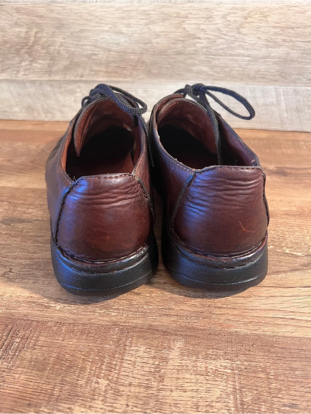 Clarks‎ Men's Dark Brown Leather Lace-Up Oxfords Vintage Split Toe Center Seam